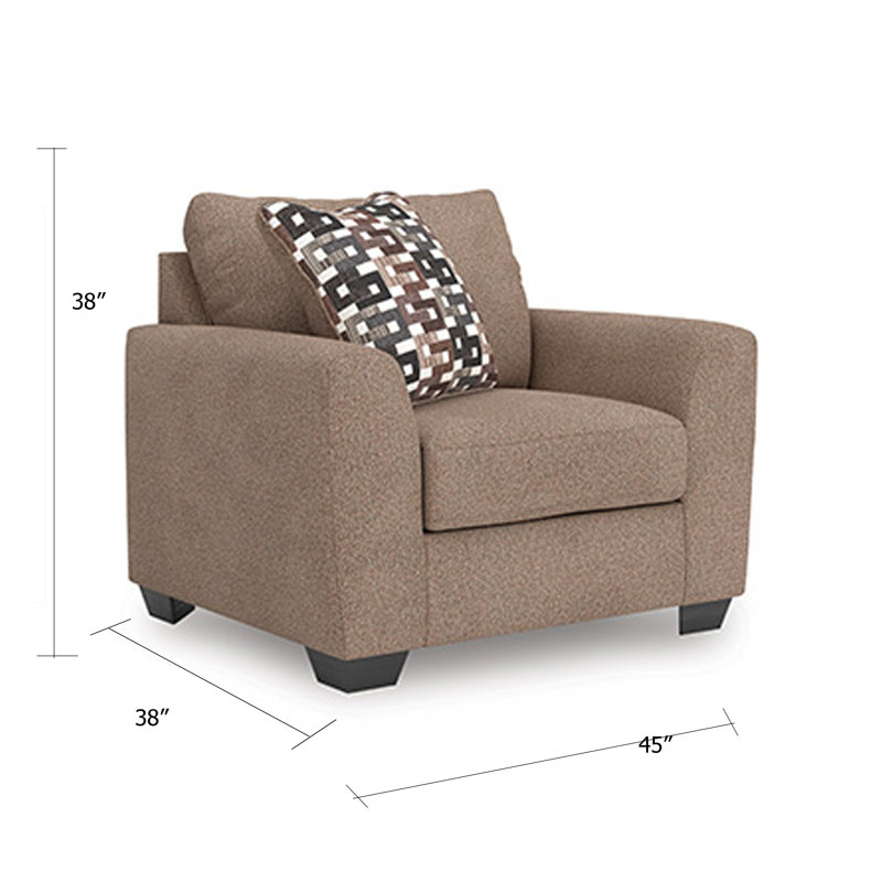 Fauteuil surdimensionné Teu, 1 coussin décoratif, accoudoirs sur rail, suède polyester taupe