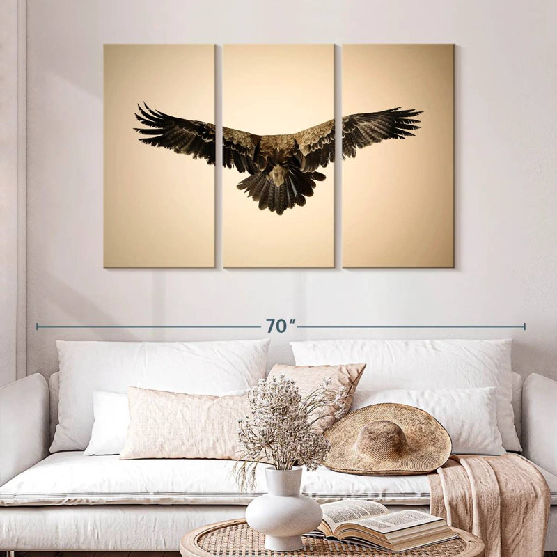 Aigle fauve Brampt, H 32 po x l 50 po