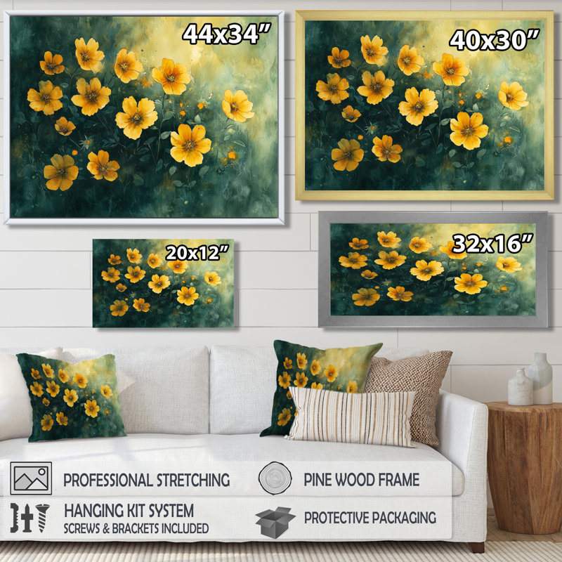 Golden Hour Poppies In Summer IV - Coquelicots, impressions sur toile, Reproduction d'une seule photo avec cadre, Noir