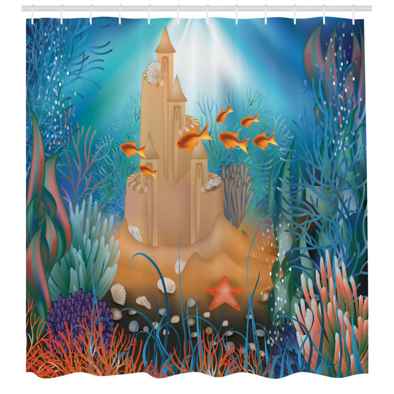 Shower Curtain with Hooks Included, 70" H x 69" W