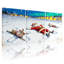 «Christmas Santa and Reindeer Snow Angel», ensemble de 3 impressions sur toile-1911722021