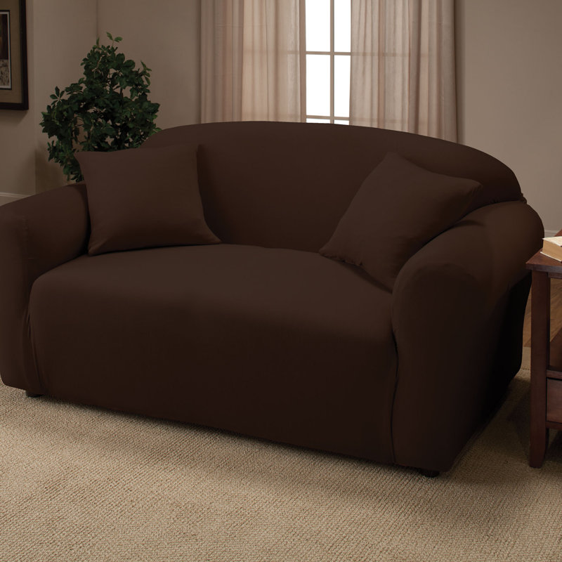 Housse pour causeuse à coussins carrés/rectangulaires, Mélange de polyester brun
