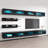 Lonergan 126" Modern Floating Wall Mounted Entertainment Center with 16-Color LED Lighting, High Gloss Finish-1654013334