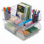 Bac de rangement transparent Azar avec cloisons, paquet de 4