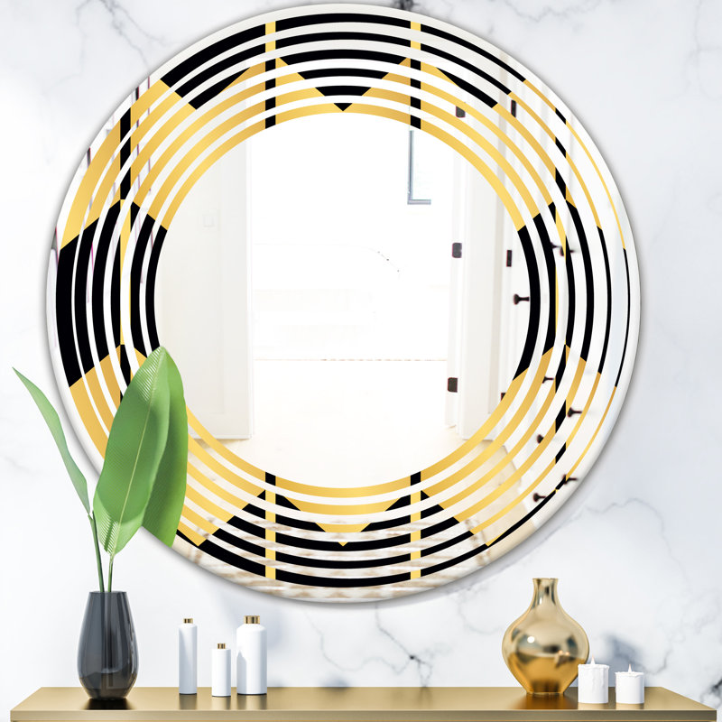 Miroir mural Wave Luxury Geometrics V, H 23,6 po x l 23,6 po