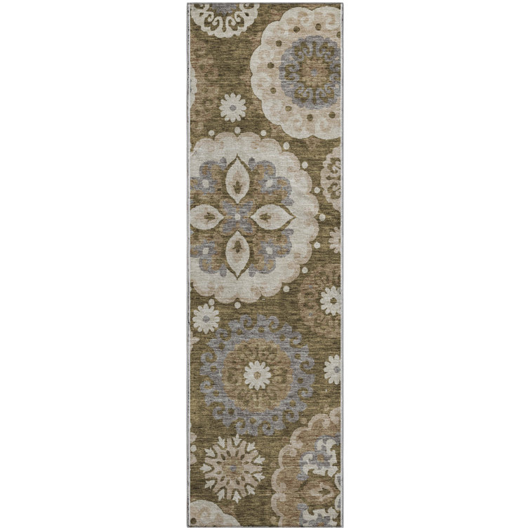 Premium Machine Washable Prisco Brown Rug