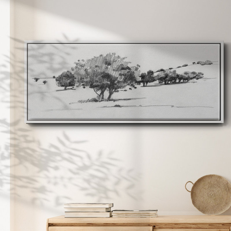 Treeline S Croquis I - Toile encadrée de qualité supérieure - Prêt à être accroché, Toile encadrée flottée blanche
