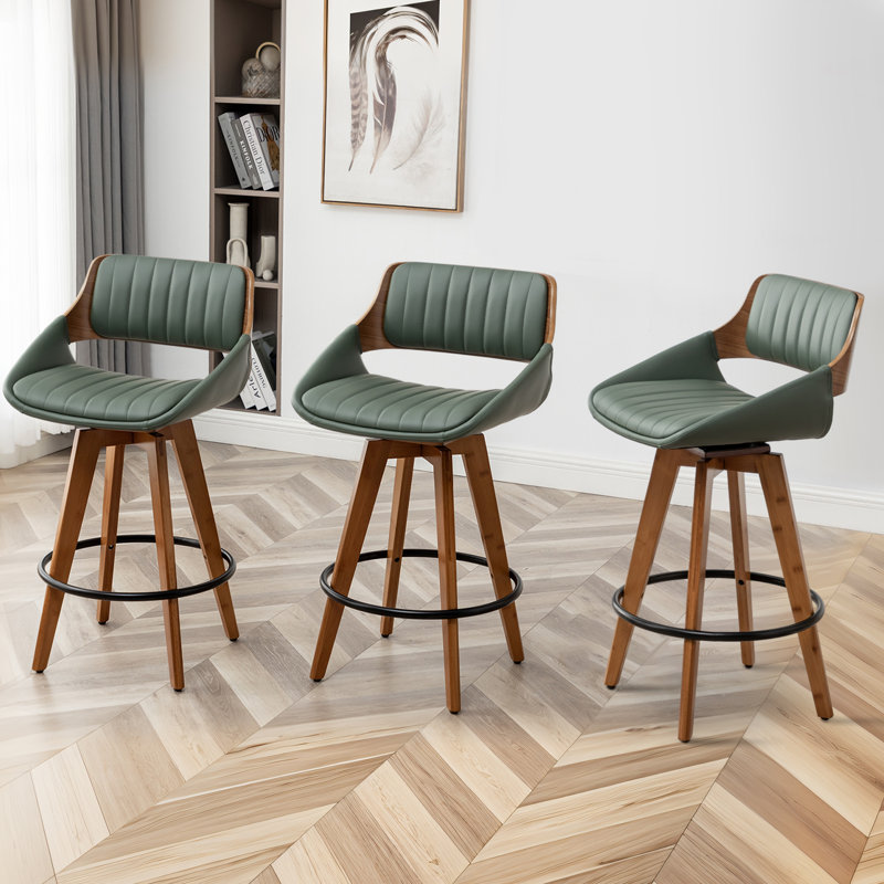 Omar 66cm Swivel Bar Stool, Green