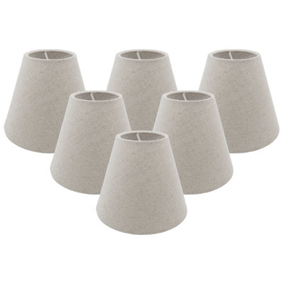 Latitude Run® Set Of 6 Linen Chandelier Lamp Shades, Designed For Candelabra Bulbs With Easy Clip-On Fitter, 3" X 6" X 5"