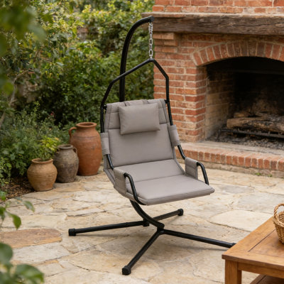 Balancelle suspendue avec support et coussin rembourré