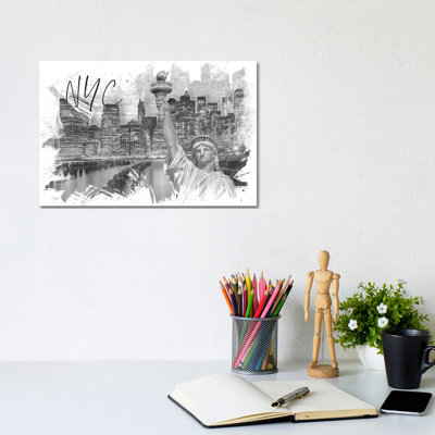 Trendy Manhattan Collage by Melanie Viola - Wrapped Canvas Print