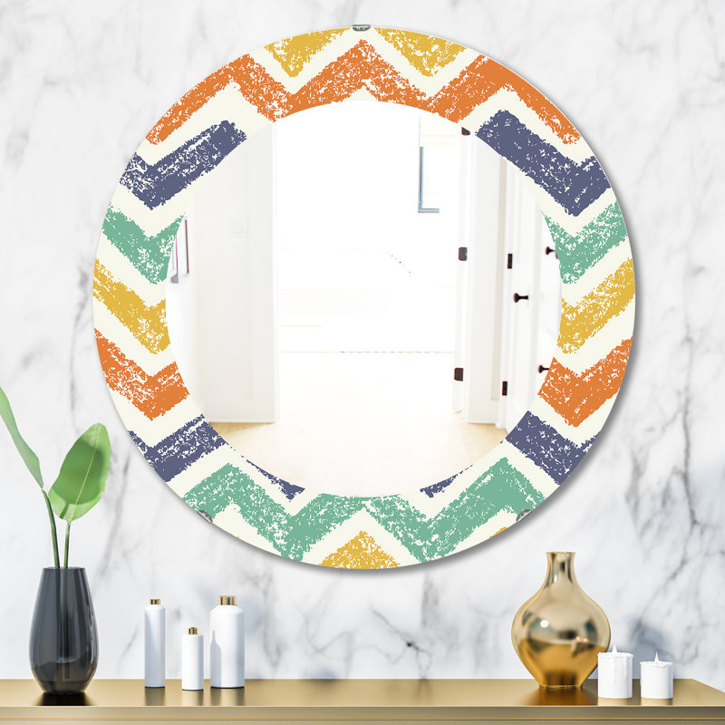 Miroir rétro éclectique, H 31,5 po x l 23,7 po