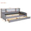 Lit plateforme simple tapissier avec rangement et tiroirs, gris-1427648625