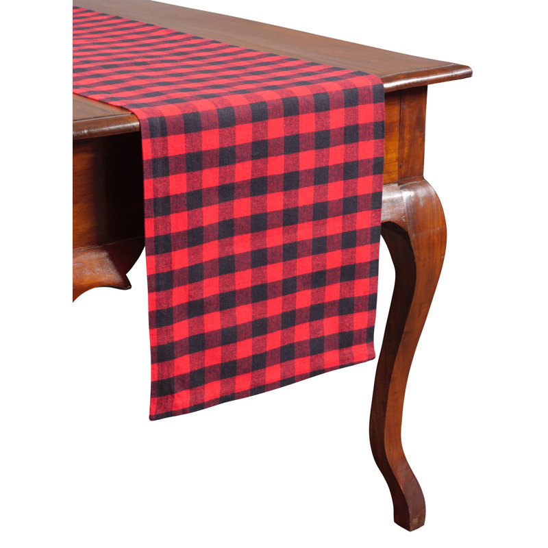 Gracie Oaks Lodge Buffalo Check Table Runner - 14" X 72"