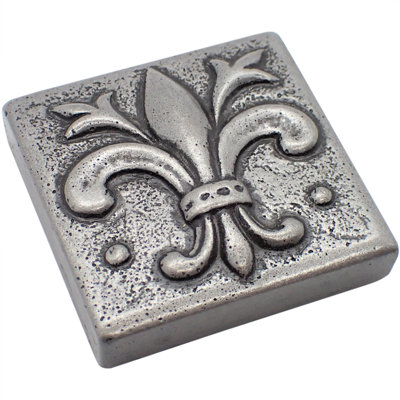 Fleur De Lis 2'' x 2'' Hand Painted Resin Decorative Accent Tile