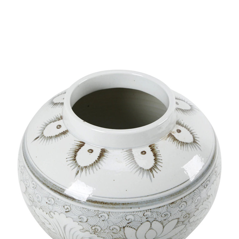 Pot en porcelaine blanc cassé 13 po Bracey