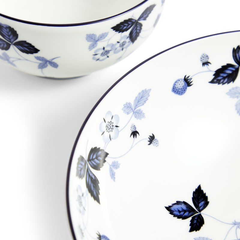 Wild Strawberry Inky Blue Dinnerware 8 Pieces