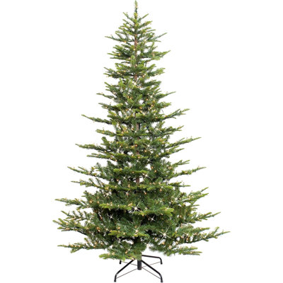 Sapin de Noël artificiel pré-éclairé 6,5 pieds avec 500 lumières claires homologuées UL, vert