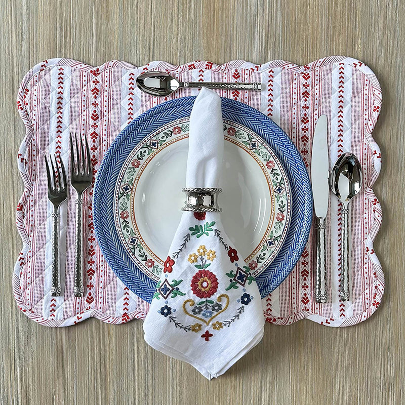 Villa Stripe Quilted Placemat