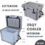 Glacière portative 25qt, glacière rigide isolée, glacière marine igloo avec ouvre-bouteille, porte-gobelet, règle de formage, voyage, plage, camping, pêche-476604754