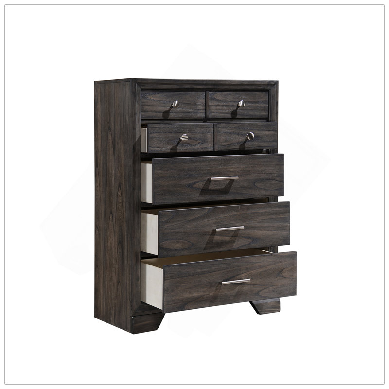 Commode en bois gris foncé 1Pc