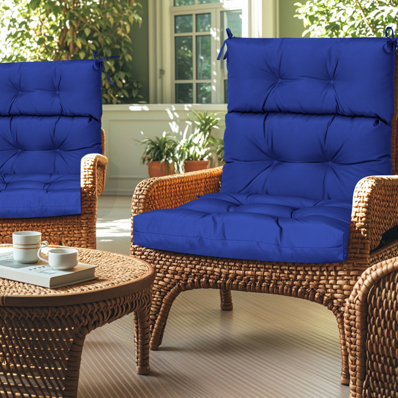 Outdoor 2 Pcs Set High Back Patio Chair Cushions, Adirondack Chair Cushion For Garden Porch Home Office Chair Use, 22''X 4'', 2 Pack