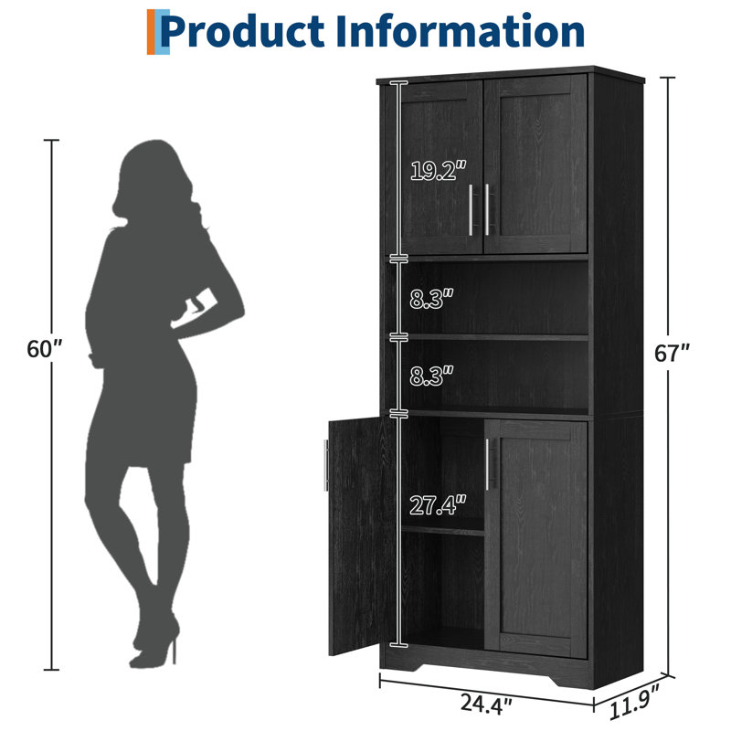 62cm Bar Cabinet, Black