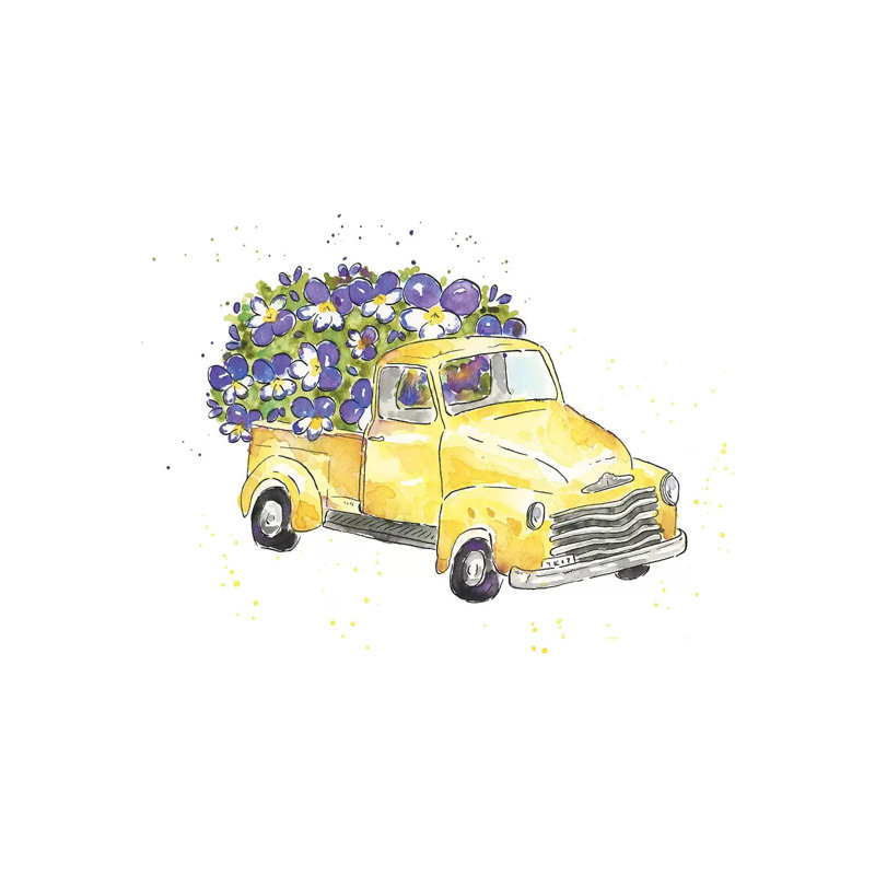 Flower Truck VI 1 Piece Wrapped Canvas Wall Art, 20.32 cm H x 30.48 cm W