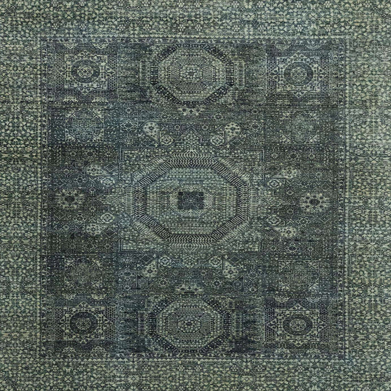 Tapis abstrait 100% lavable à la machine 2355 ABS2355, Carré 3 pi