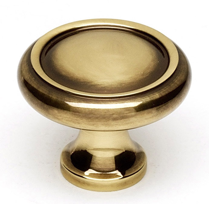 Oversized Mushroom Knob, Polished Antique, 1.25" H x 1.25" W x 1.25" D