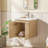 Logan 20 In. Single Sink Wallmount Bath Vanity In White Oak With White Ceramic Top-521356047-535582015