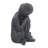BUDDHA Crouching 58cm Grey Charcoal Effect
