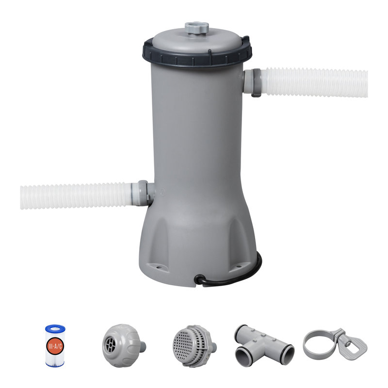 Gray 1000 GPH Cartridge Pool Filter Pump with Timer
