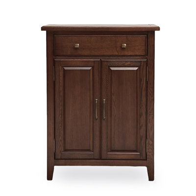 Banc de rangement pour chaussures en bois massif brun noisette