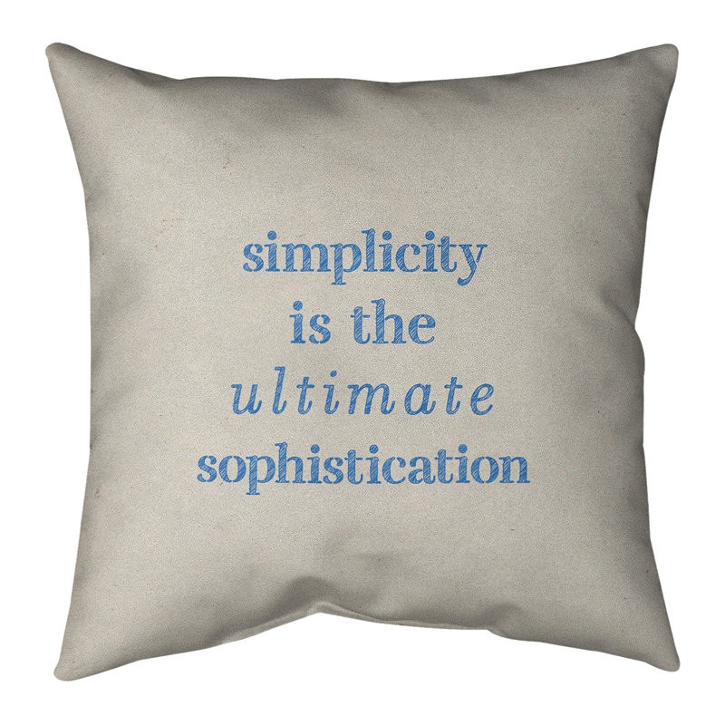 Coussin décoratif simple à la main, 16 po x 1 po, Blanc / Bleu