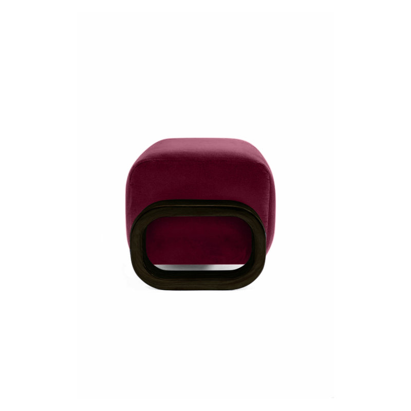 Cayenne Ottoman, Cranberry Velvet