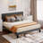 Bettyjean Wingback Platform Bed: Wood & Metal Frame + Underbed Storage-255304045-255304046