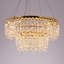 Lustre en cristal doré pour salon double avec sources de lumière DEL