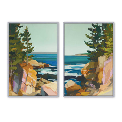 Seacliff Whispers, ensemble de 2 pièces encadrées sur papier par Azure Artisanal Studio