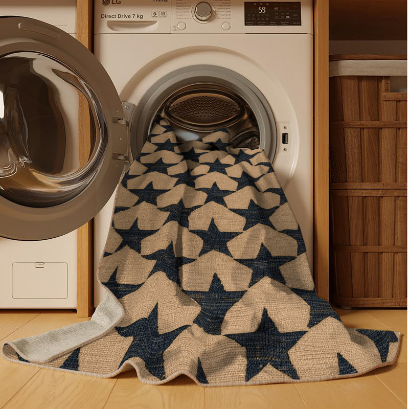 Tapis brun lavable à la machine, Carré 8 pi