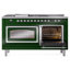 Cuisinière ILVE Nostalgie II Série 60 po à double combustible avec 7 brûleurs scellés, plaque de cuisson, table française (propane liquide, porte vitrée)-939345244-939345266