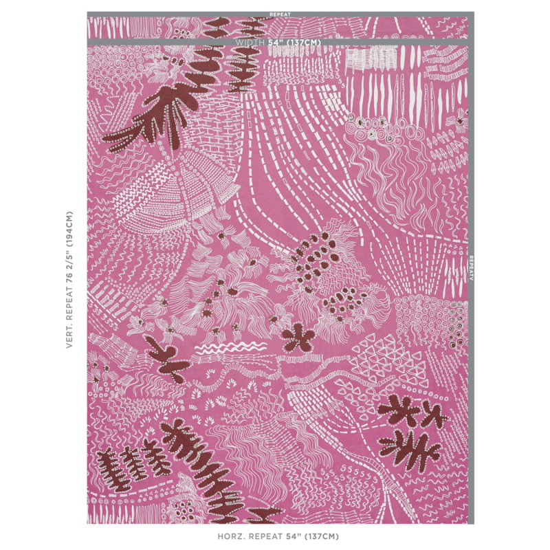 Tissu Schumacher x Clements Ribeiro Haven, Rose / marron