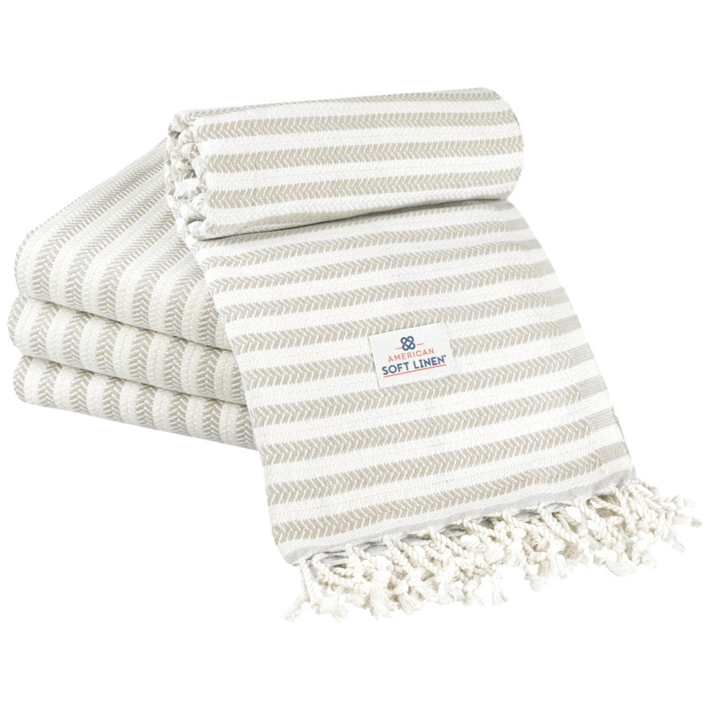 40 serviettes de plage turques Peshtemal, Beige