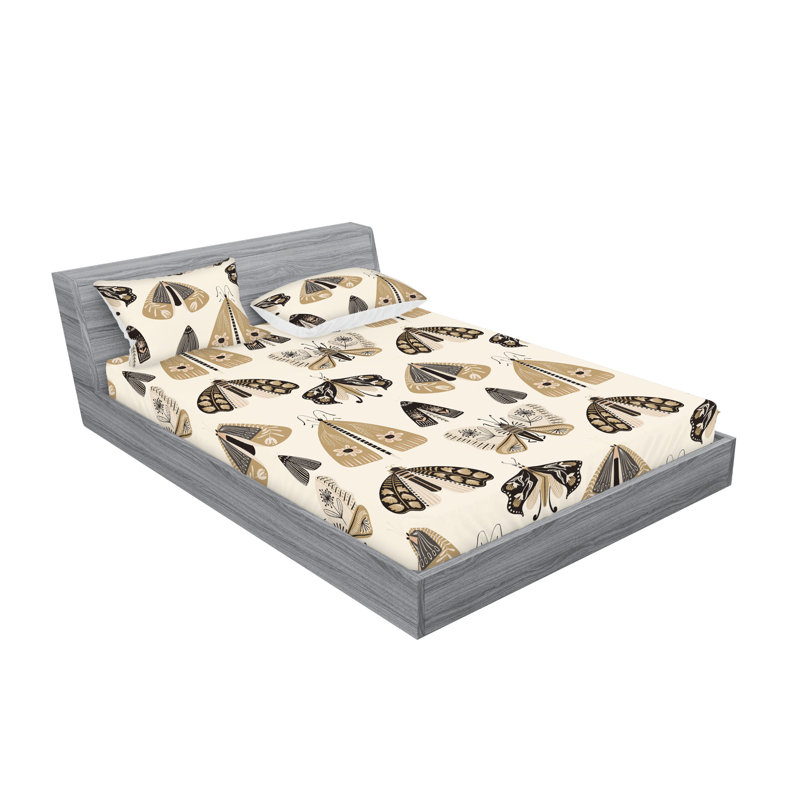Drap-housse et taie décorative Ambesonne, Ensemble de draps pour lit double avec 2 taies d'o