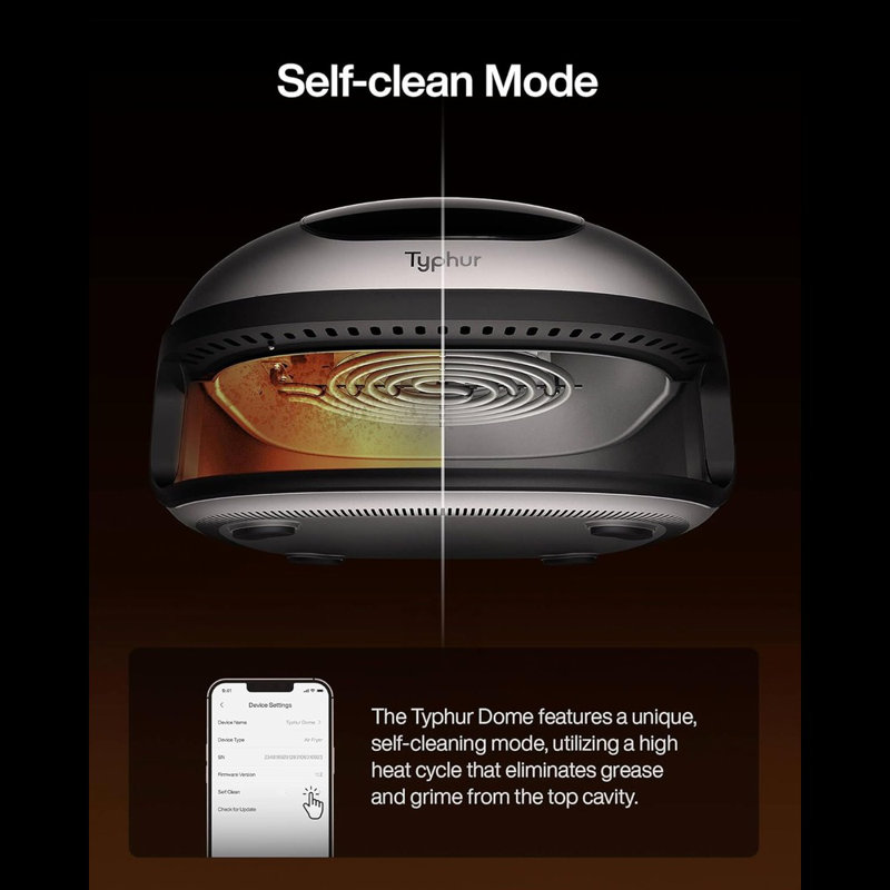 Typhur Silver Electric Smart Air Fryer with Ceramic Coating
