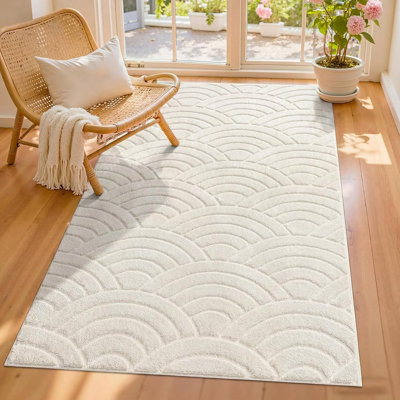 Soft Fluffy Arch Waves Runner Rug