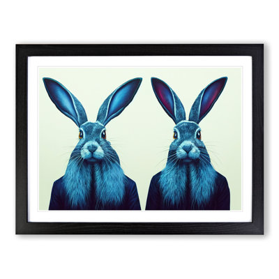 Symmetrical Hares - Single Picture Frame Print