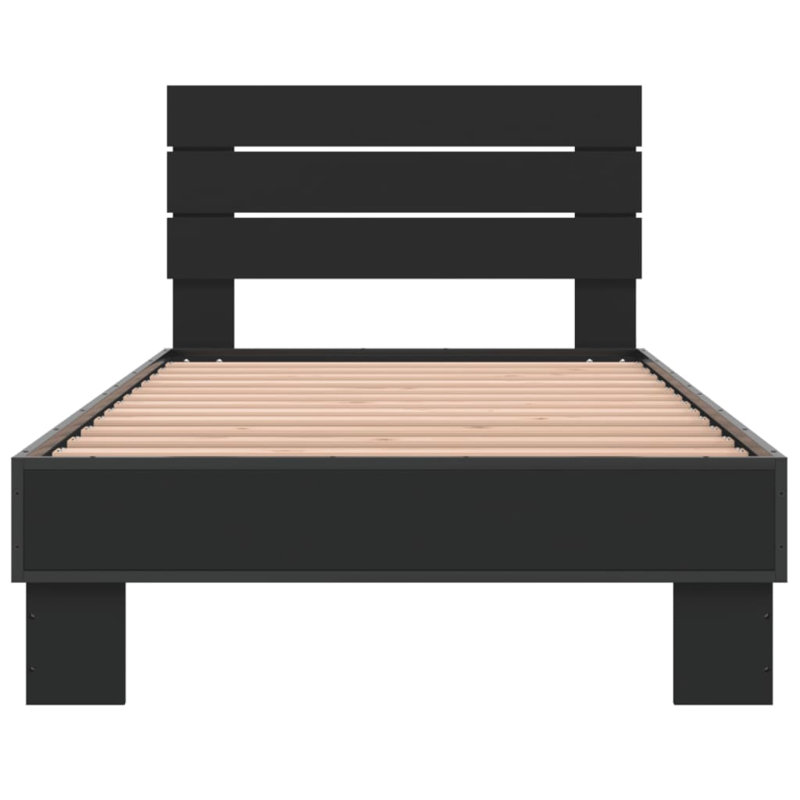 Petrica Bed Frame, European Single (90 x 200cm), Black