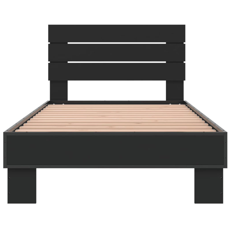 Petrica Bed, European Single (90 x 200cm), Black