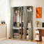 Armoire 4 portes avec tablettes, tiroirs et miroir pleine grandeur-1413850912